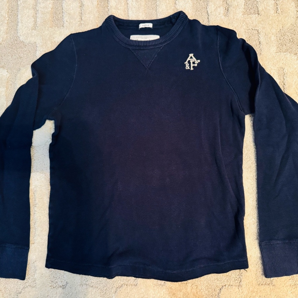Abercrombie & Fitch Men's Dark Blue Crewneck Sweater